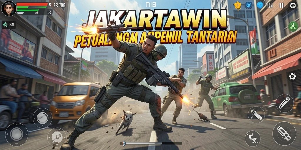 Gameplay menarik JAKARTAWIN dengan aksi seru di Jakarta.
