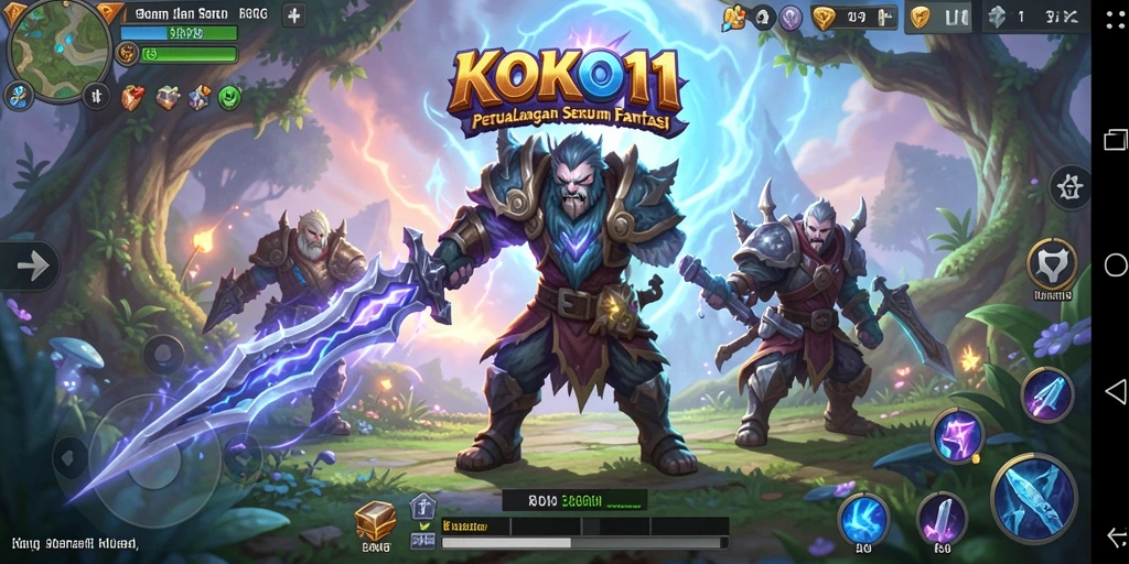 Menampilkan aksi seru dalam gameplay RPG KOKO11.