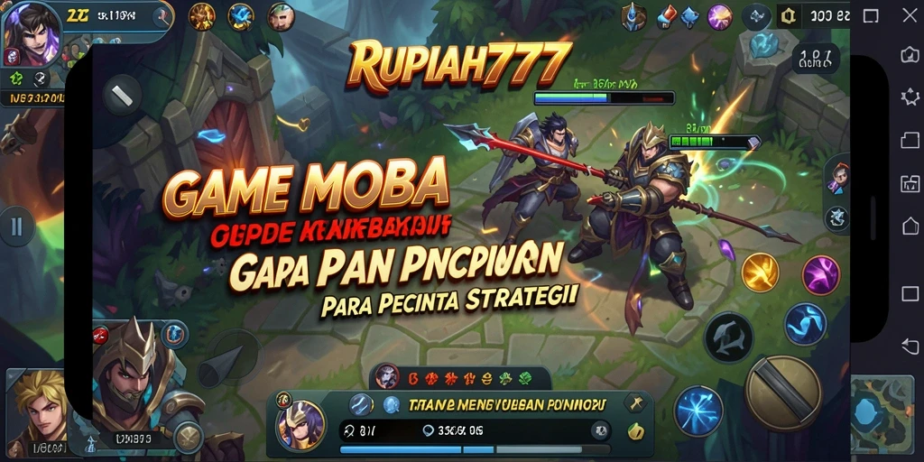 Screenshot utama gameplay MOBA RUPIAH777 yang menarik dan dinamis.