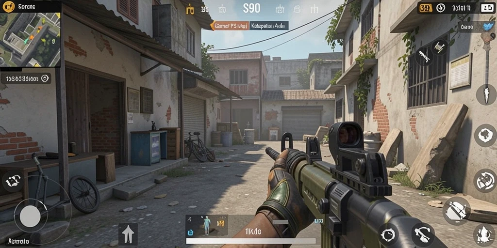 Screenshot menampilkan aksi menembak sengit dalam game FPS.